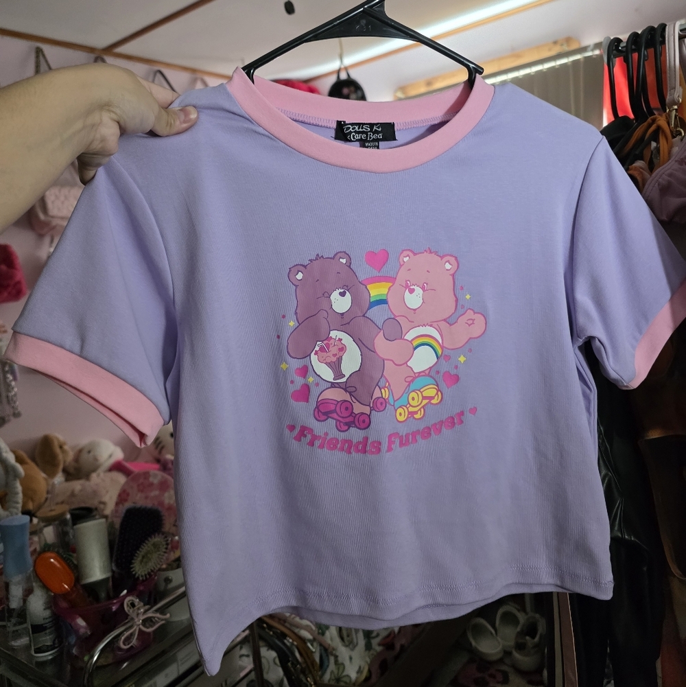 Dolls Kill Care Bears Lavender & Pink 'Friends Fur-ever' Kids Tee